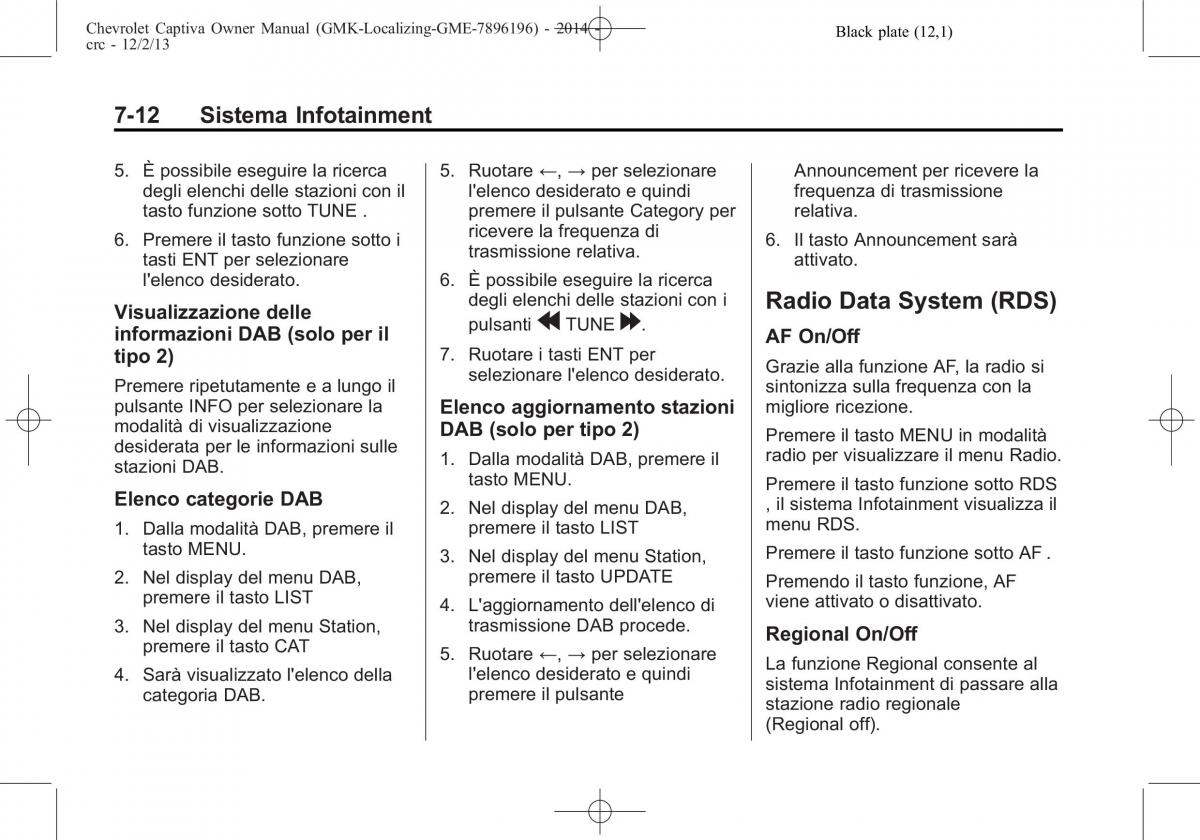 Chevrolet Captiva manuale del proprietario / page 140