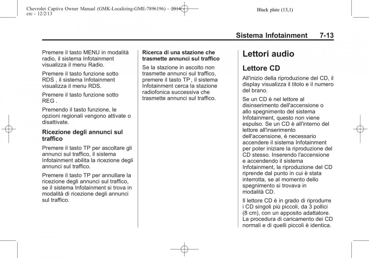 Chevrolet Captiva manuale del proprietario / page 141