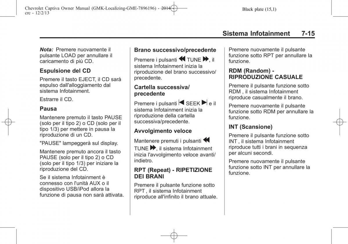 Chevrolet Captiva manuale del proprietario / page 143