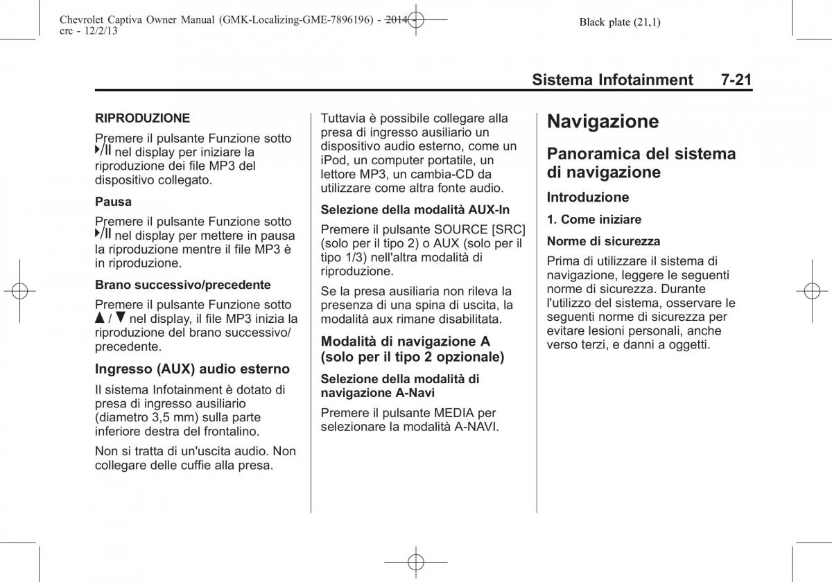 Chevrolet Captiva manuale del proprietario / page 149