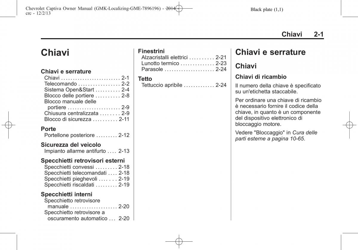 Chevrolet Captiva manuale del proprietario / page 19