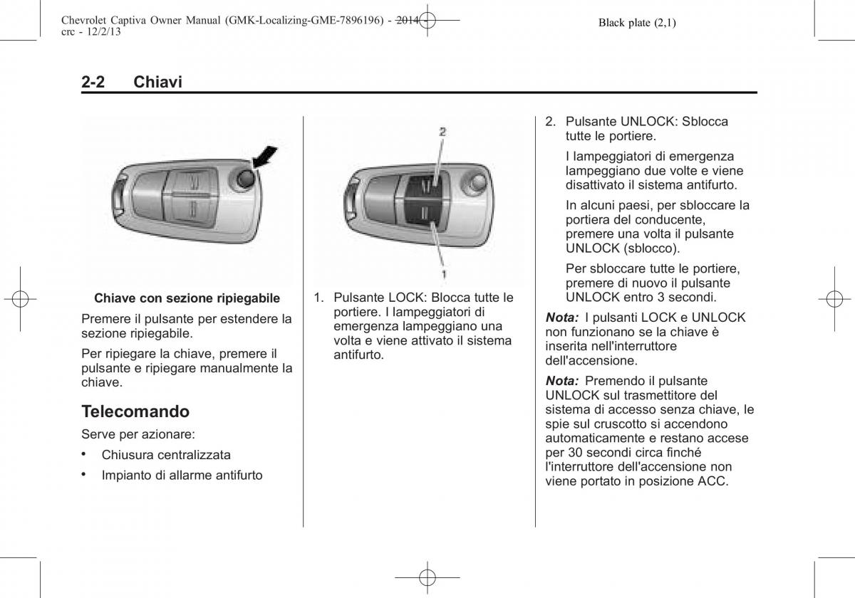 Chevrolet Captiva manuale del proprietario / page 20