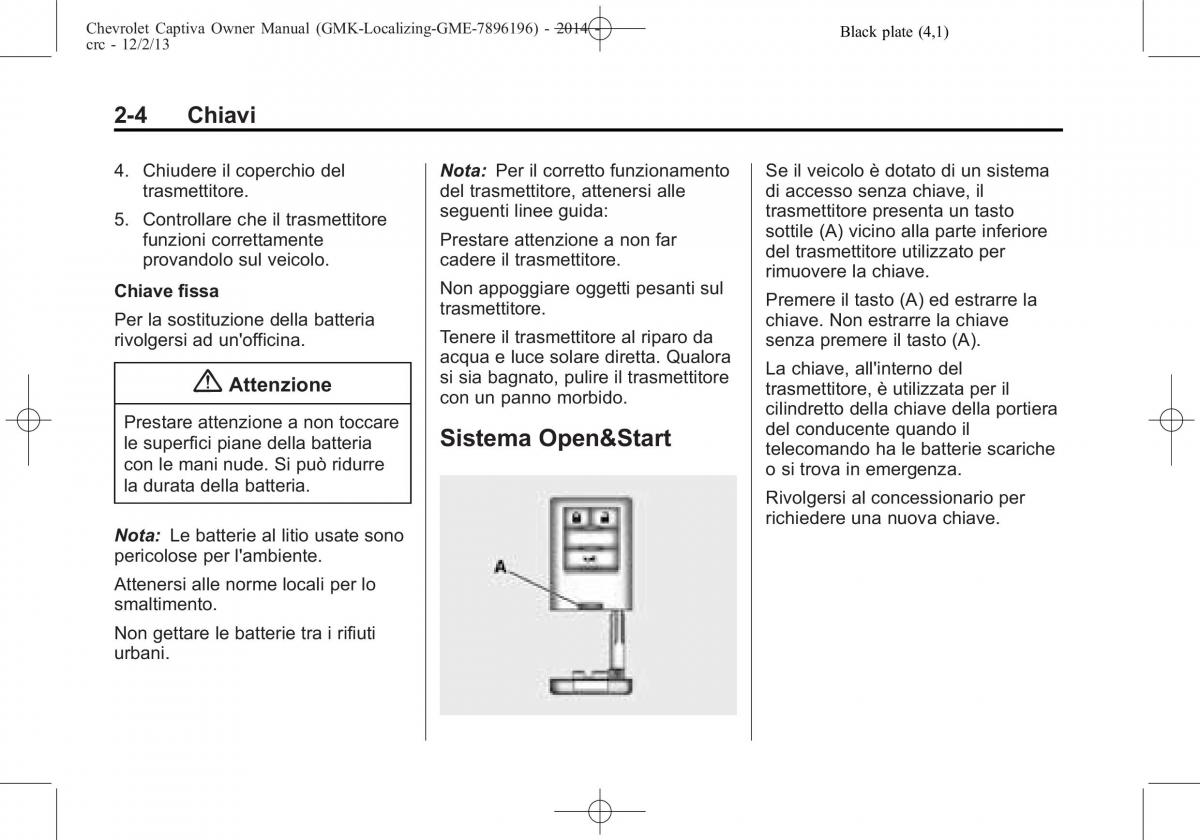 Chevrolet Captiva manuale del proprietario / page 22