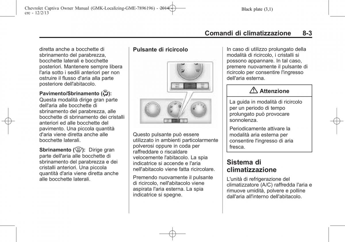 Chevrolet Captiva manuale del proprietario / page 223