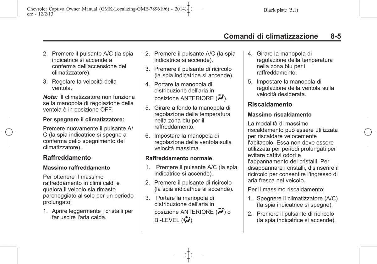 Chevrolet Captiva manuale del proprietario / page 225