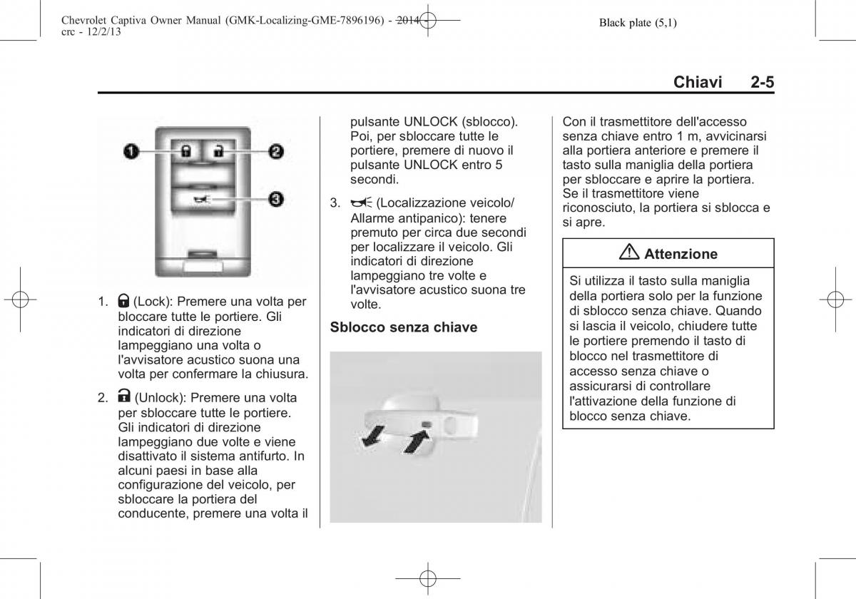 Chevrolet Captiva manuale del proprietario / page 23