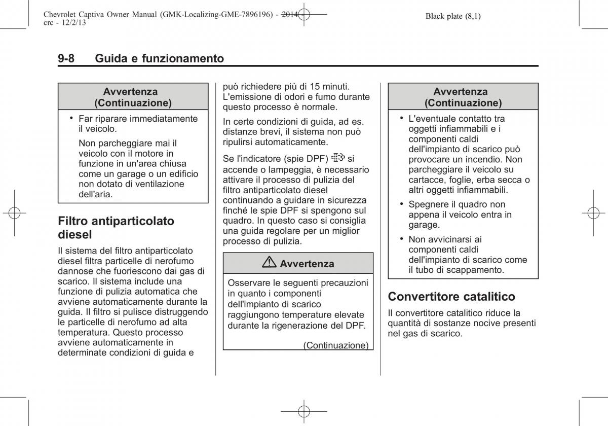 Chevrolet Captiva manuale del proprietario / page 246