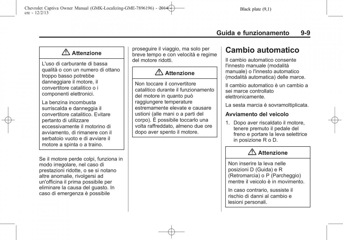 Chevrolet Captiva manuale del proprietario / page 247