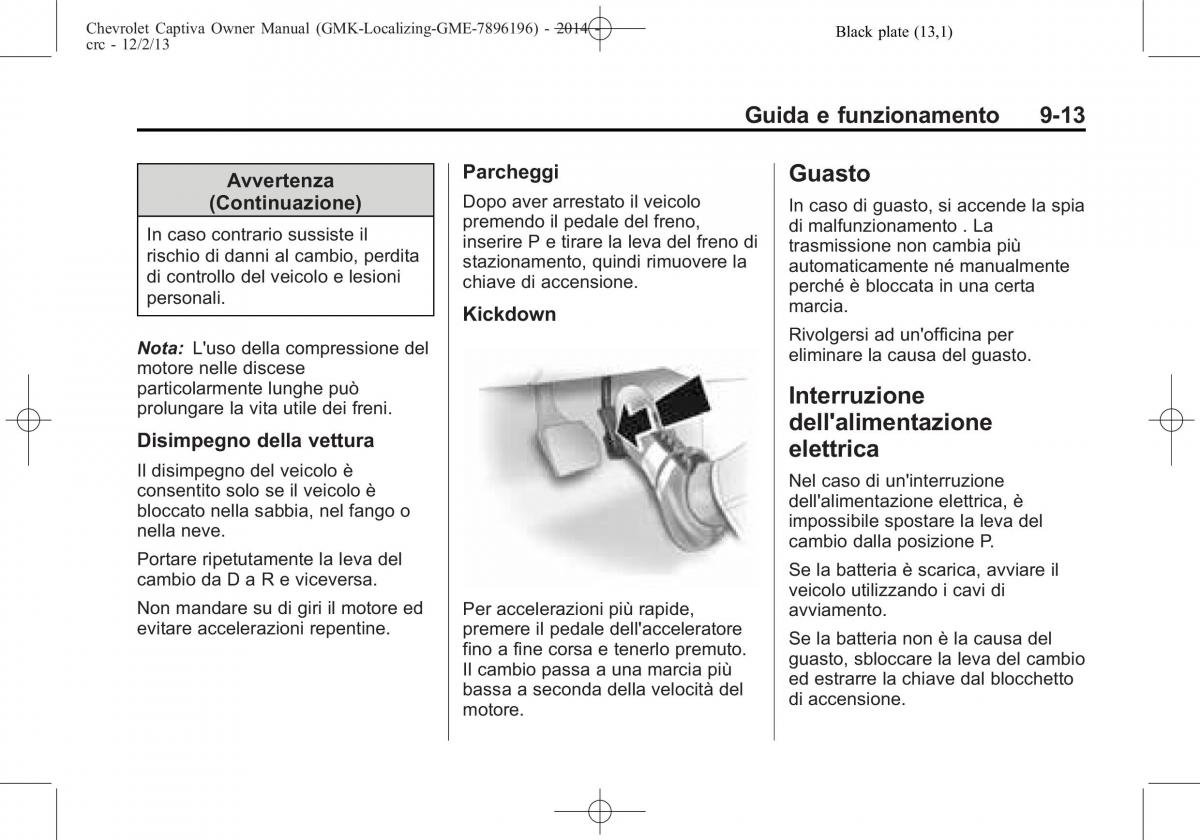 Chevrolet Captiva manuale del proprietario / page 251