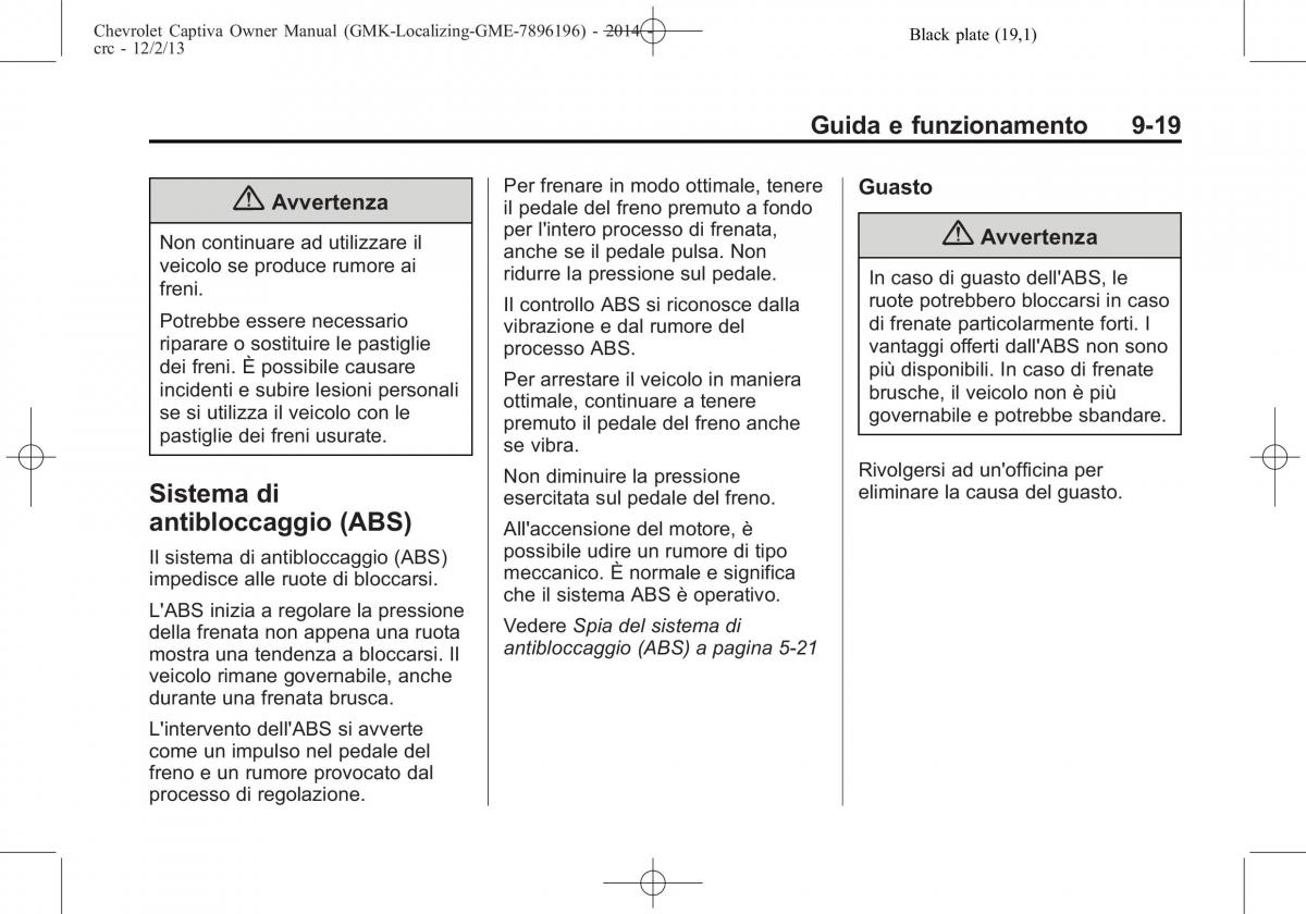 Chevrolet Captiva manuale del proprietario / page 257