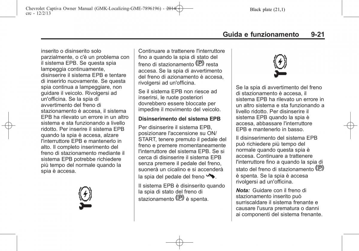 Chevrolet Captiva manuale del proprietario / page 259