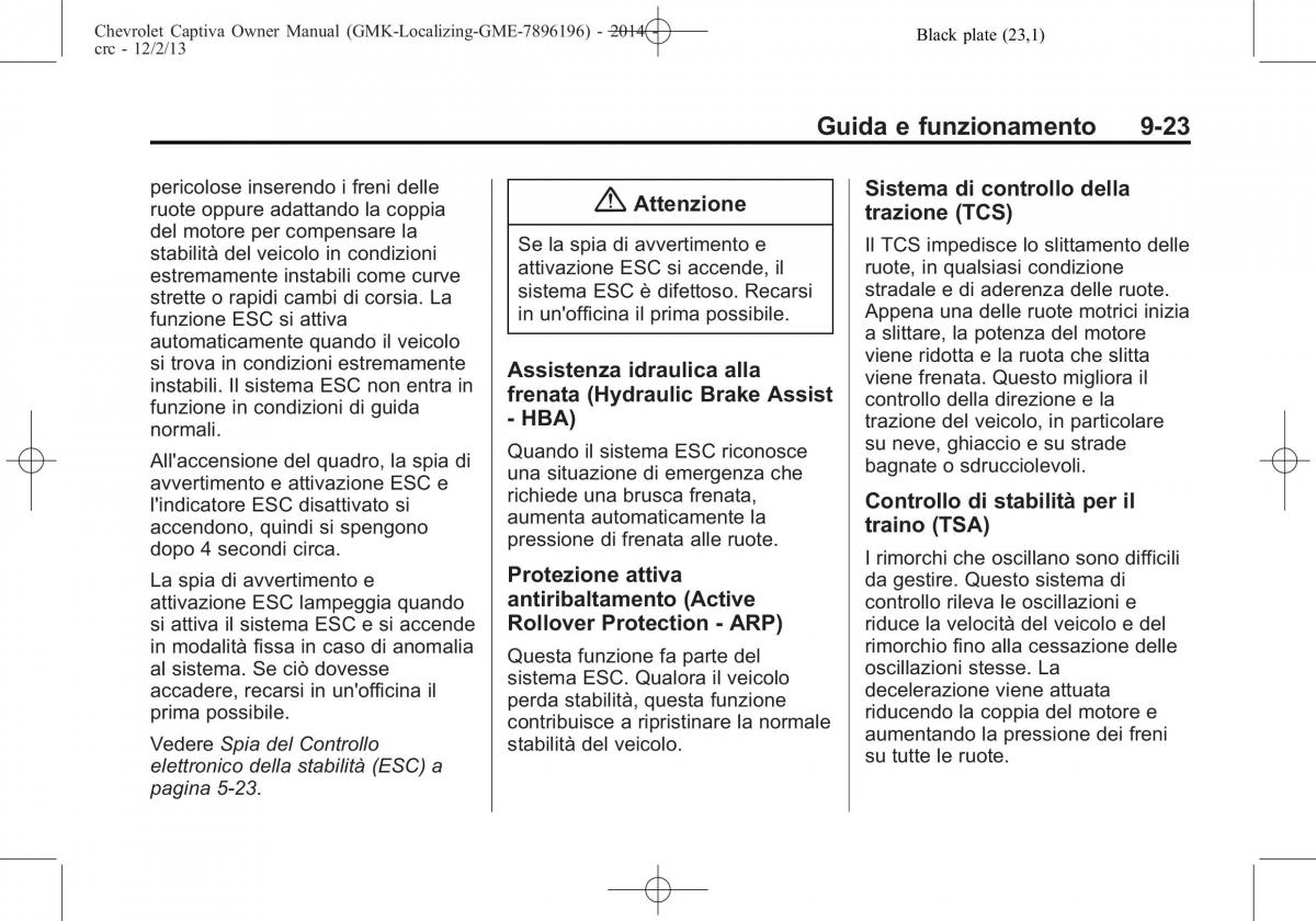 Chevrolet Captiva manuale del proprietario / page 261