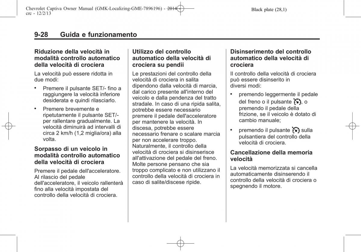 Chevrolet Captiva manuale del proprietario / page 266