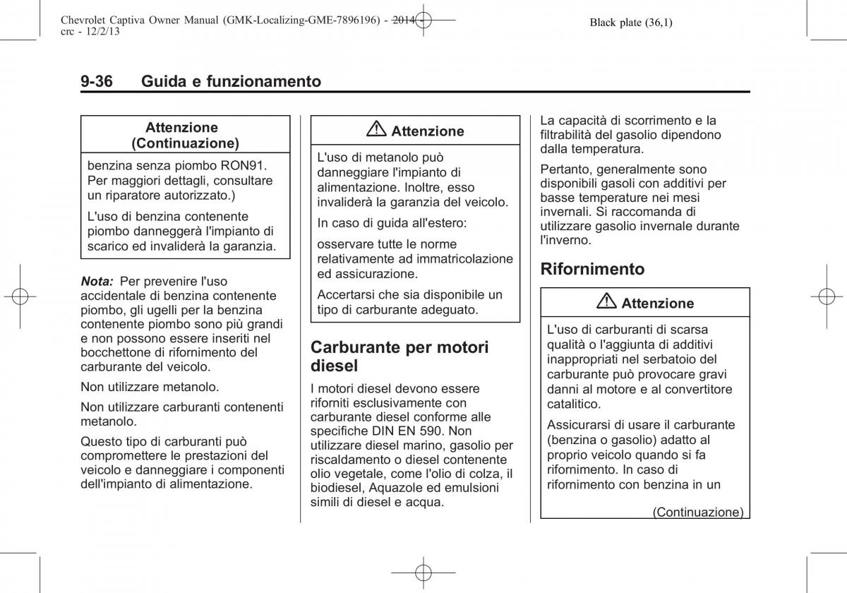 Chevrolet Captiva manuale del proprietario / page 274