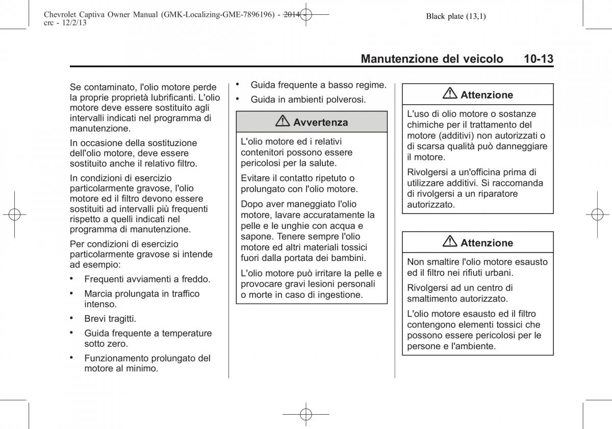 Chevrolet Captiva manuale del proprietario / page 289