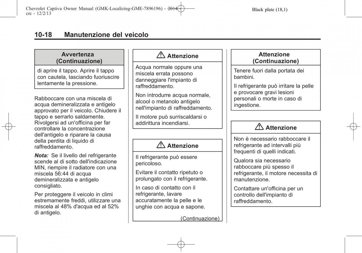 Chevrolet Captiva manuale del proprietario / page 294