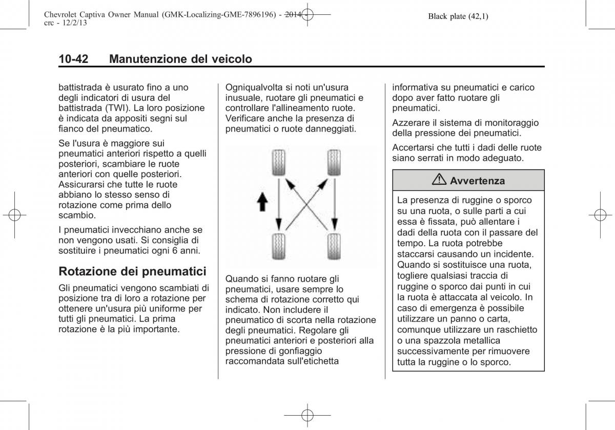 Chevrolet Captiva manuale del proprietario / page 318