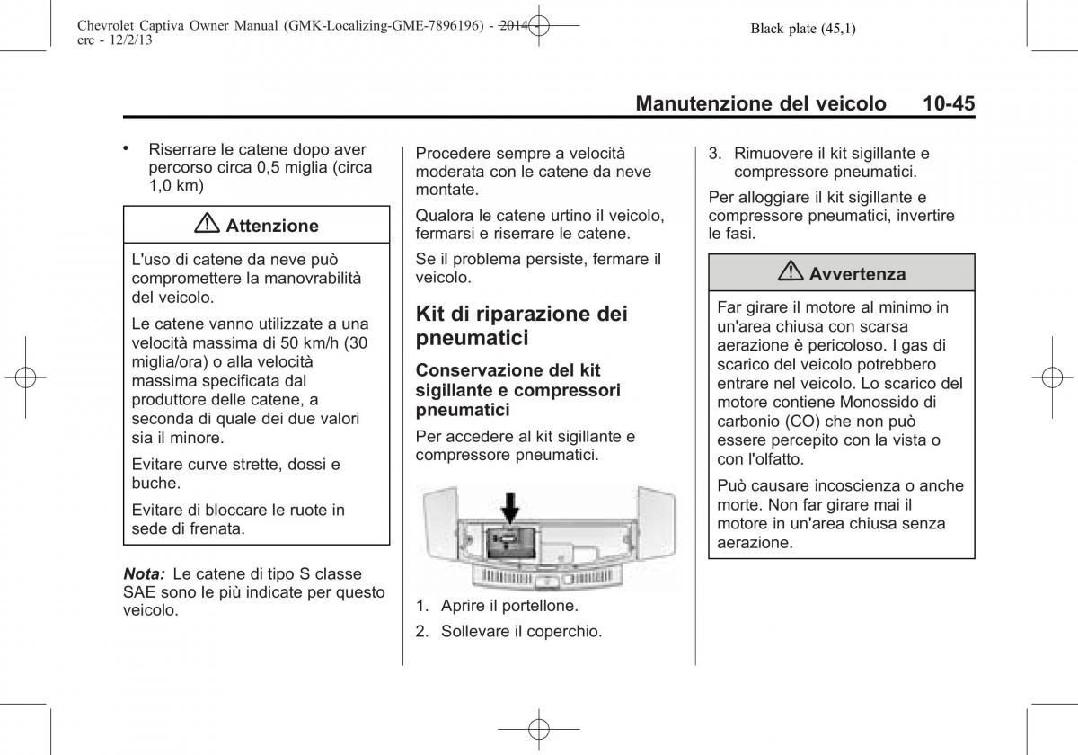 Chevrolet Captiva manuale del proprietario / page 321