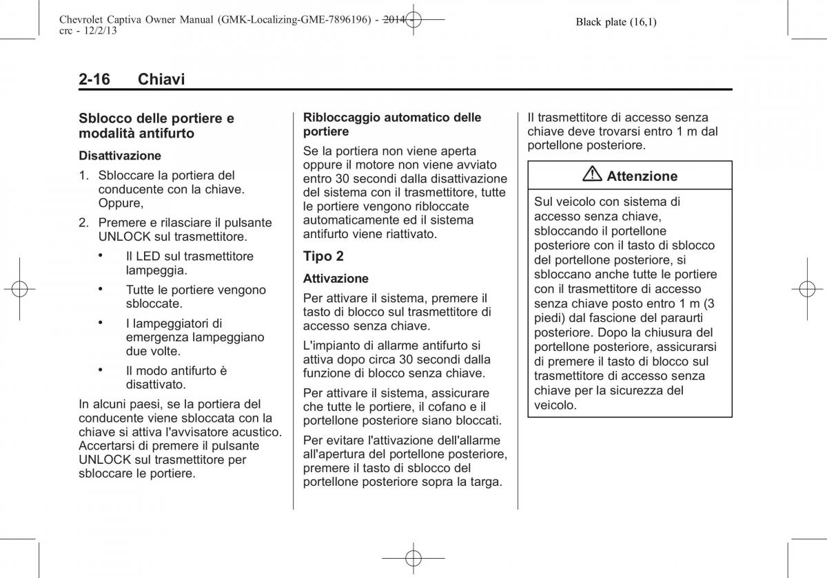 Chevrolet Captiva manuale del proprietario / page 34