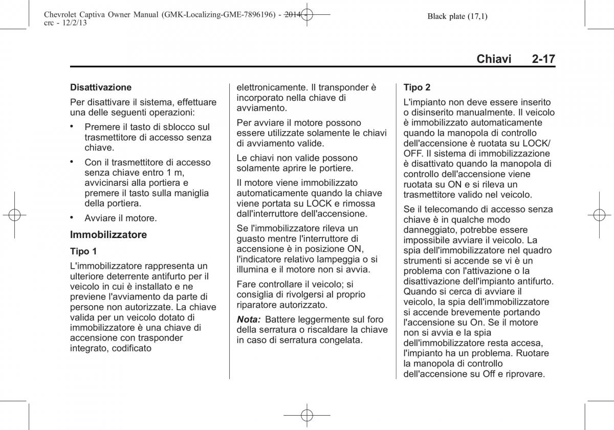 Chevrolet Captiva manuale del proprietario / page 35