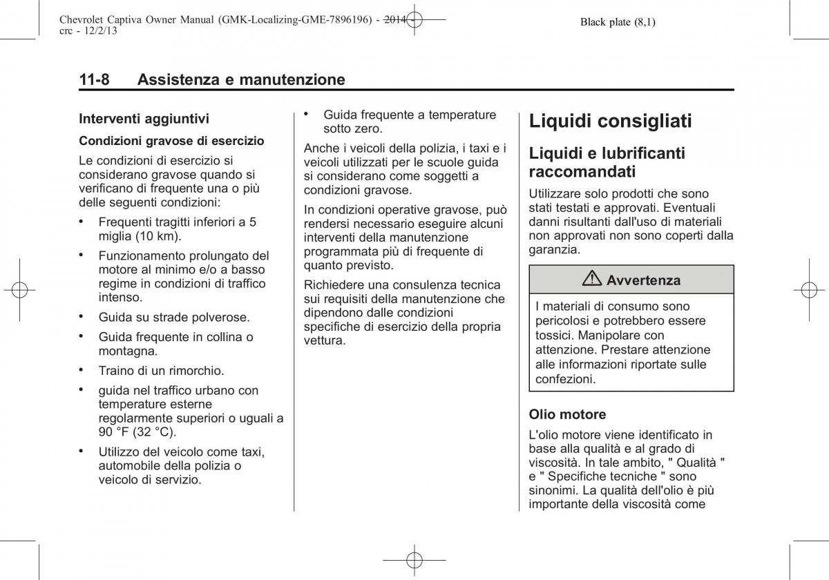 Chevrolet Captiva manuale del proprietario / page 352