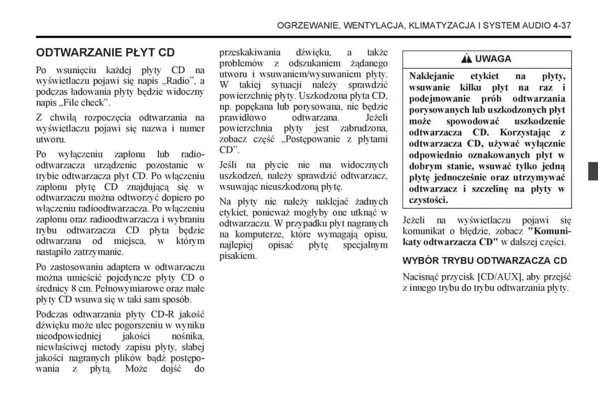 Chevrolet Captiva instrukcja obslugi / page 205