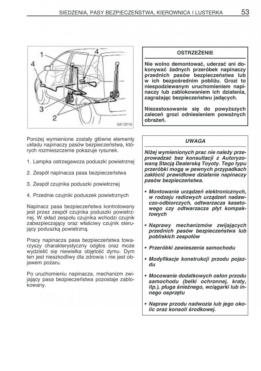 Toyota Yaris Verso instrukcja obslugi / page 60