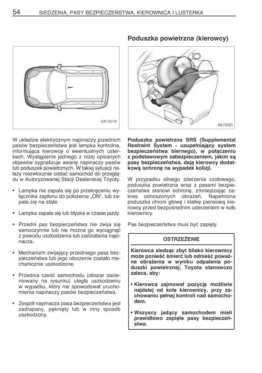 Toyota Yaris Verso instrukcja obslugi / page 61