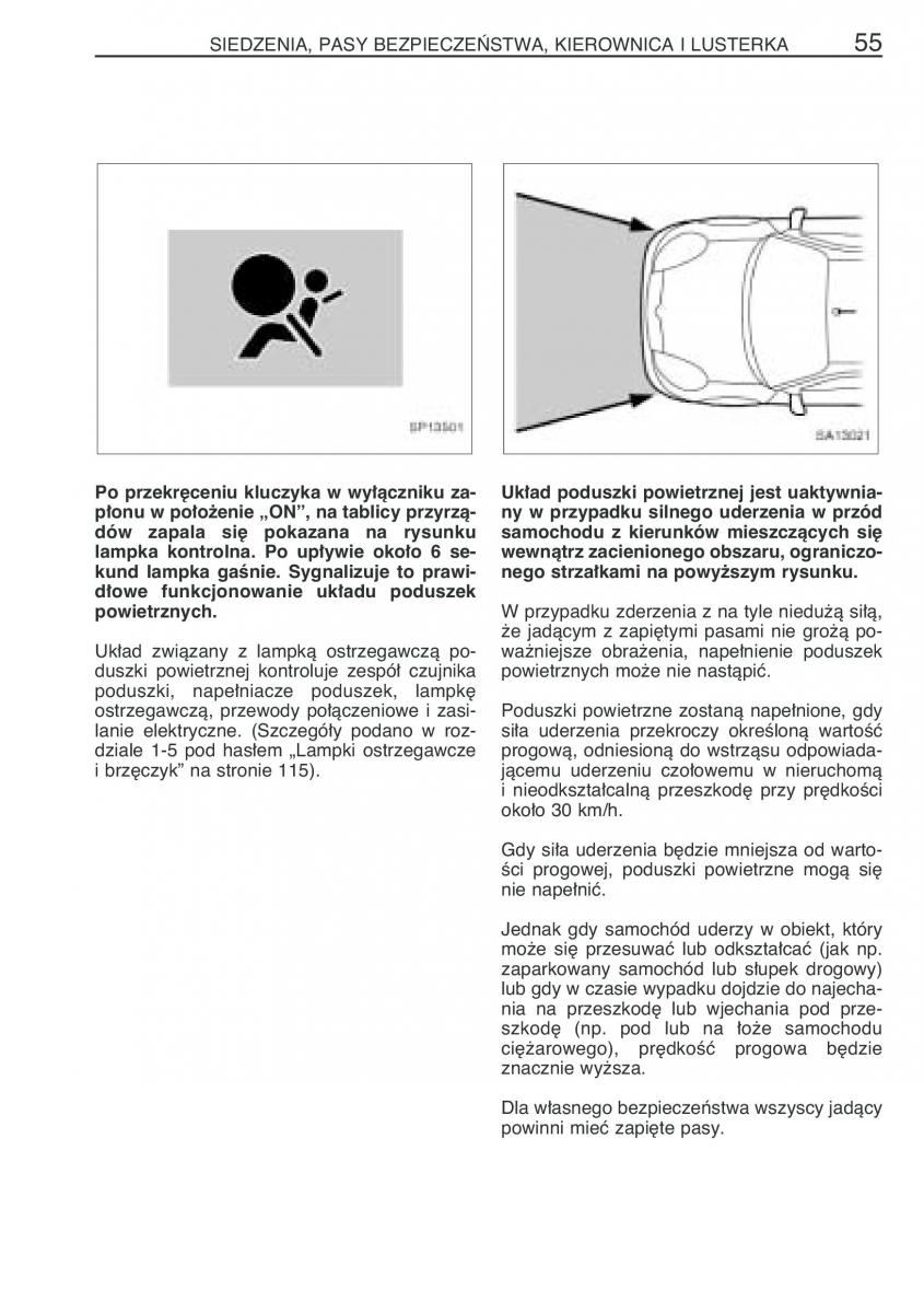 Toyota Yaris Verso instrukcja obslugi / page 62