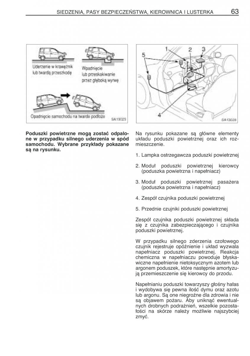 Toyota Yaris Verso instrukcja obslugi / page 70