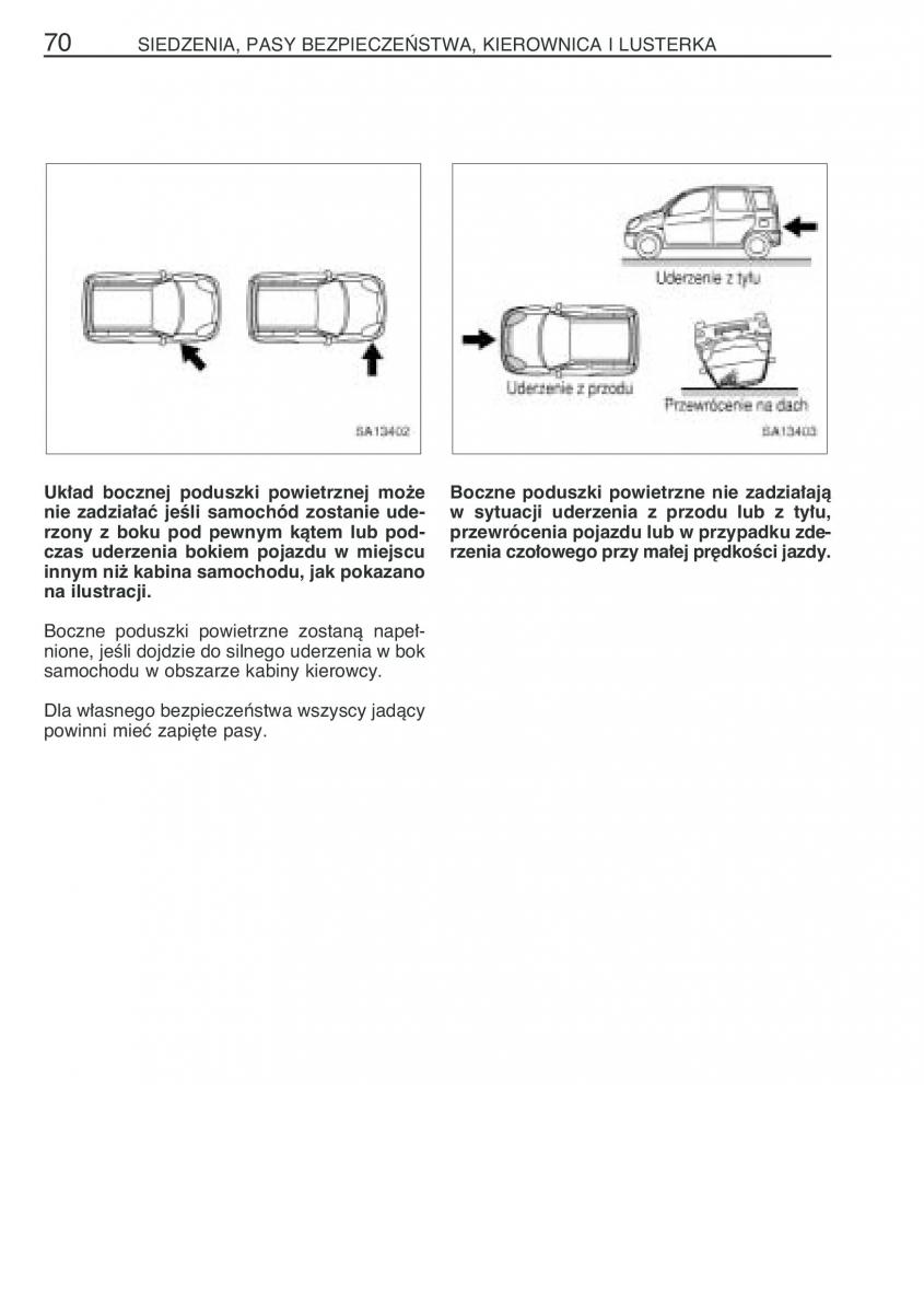 Toyota Yaris Verso instrukcja obslugi / page 77