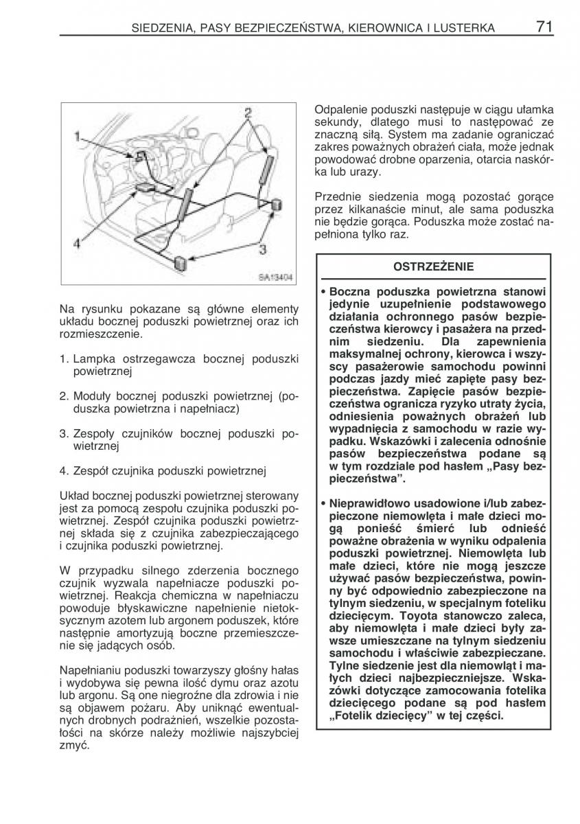 Toyota Yaris Verso instrukcja obslugi / page 78