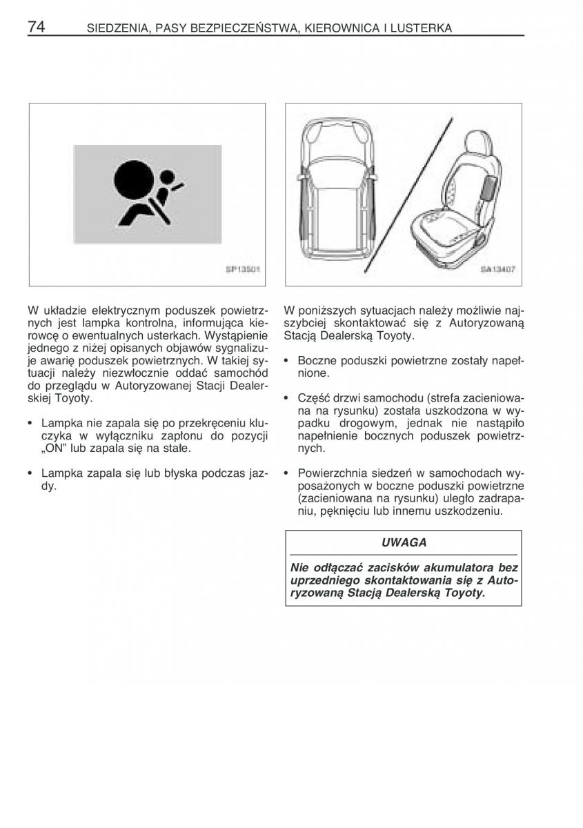 Toyota Yaris Verso instrukcja obslugi / page 81