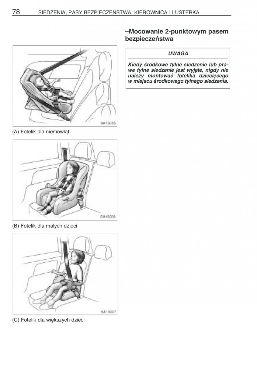 Toyota Yaris Verso instrukcja obslugi / page 85