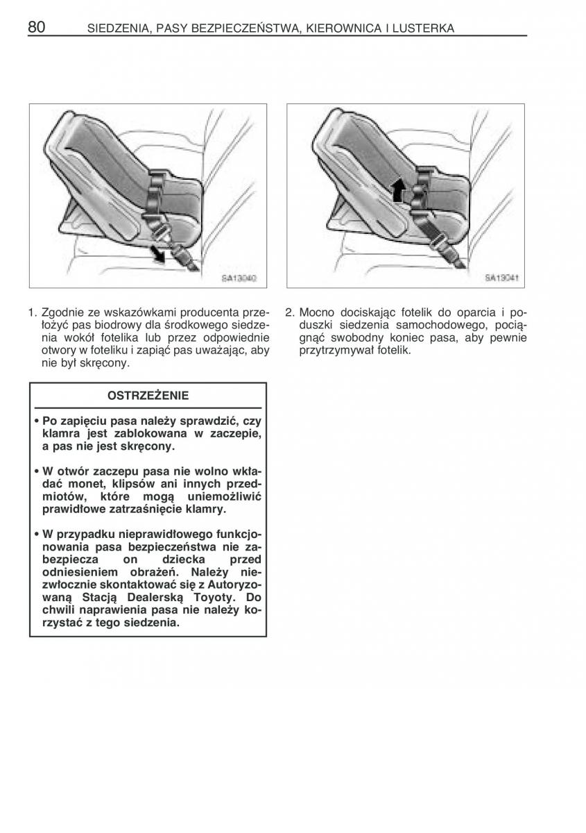 Toyota Yaris Verso instrukcja obslugi / page 87