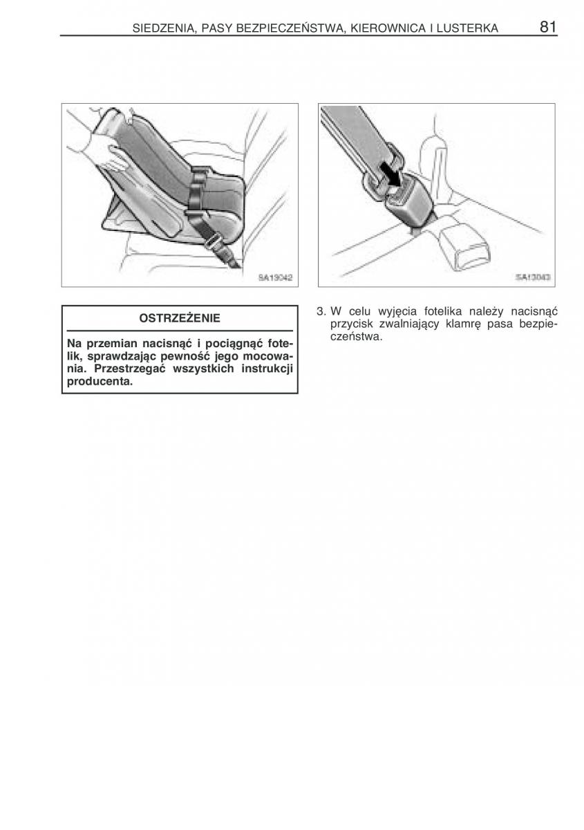 Toyota Yaris Verso instrukcja obslugi / page 88