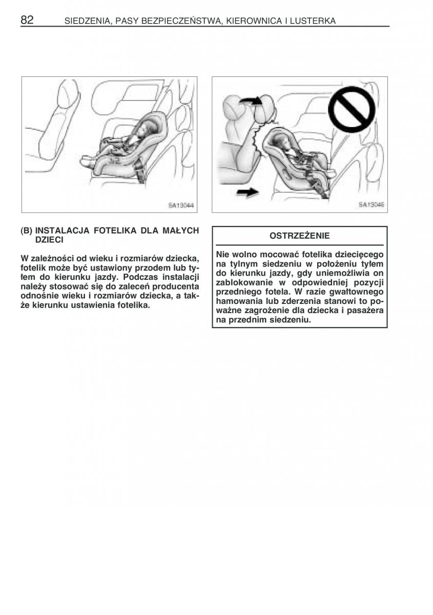 Toyota Yaris Verso instrukcja obslugi / page 89