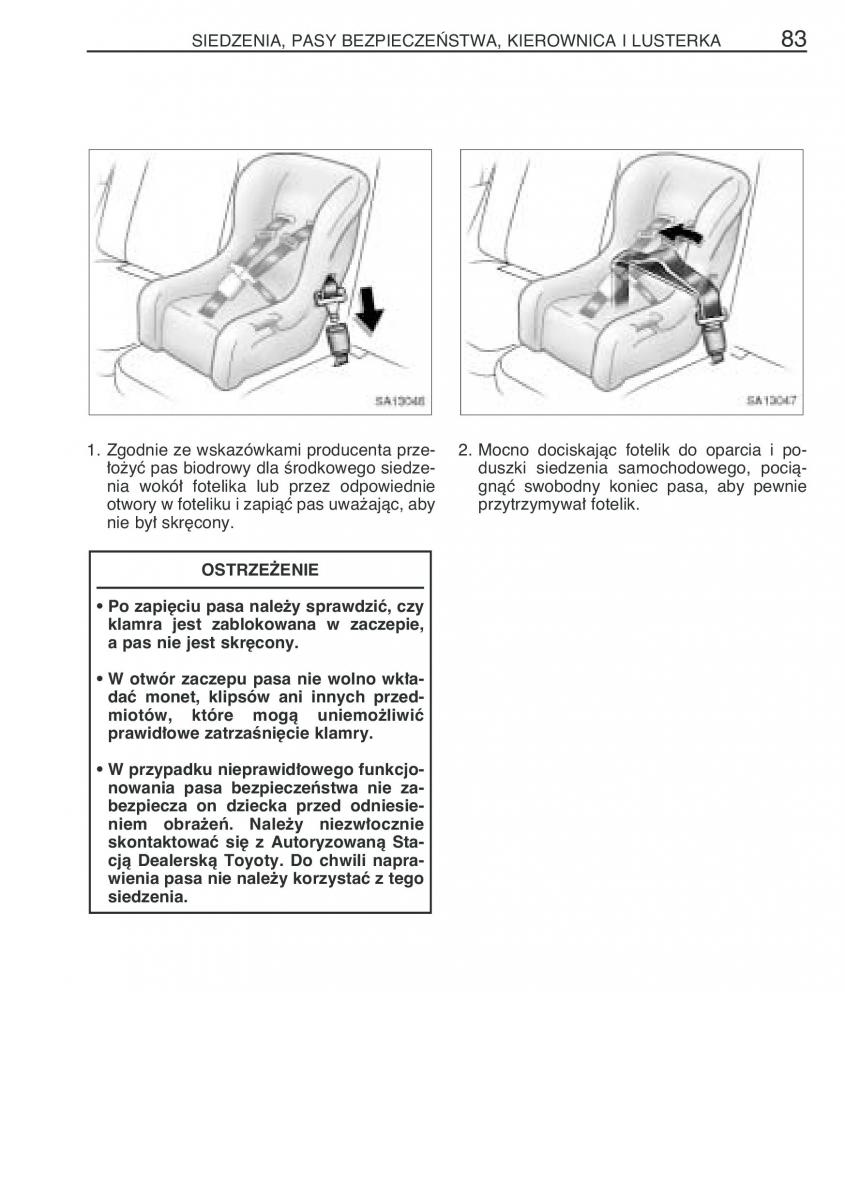 Toyota Yaris Verso instrukcja obslugi / page 90