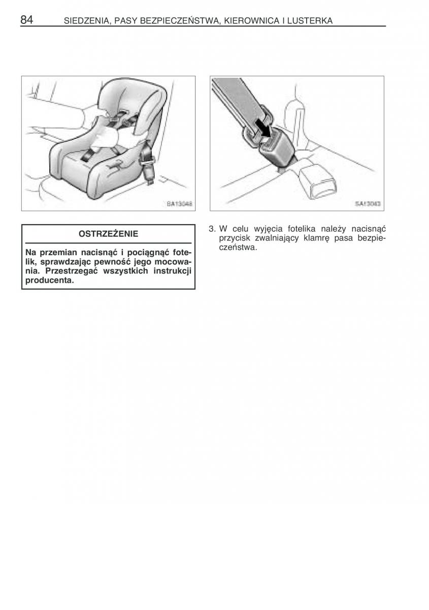 Toyota Yaris Verso instrukcja obslugi / page 91