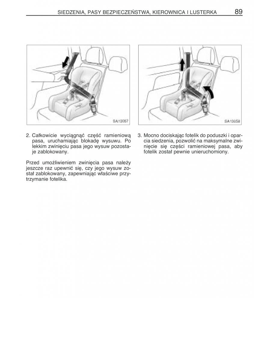 Toyota Yaris Verso instrukcja obslugi / page 96