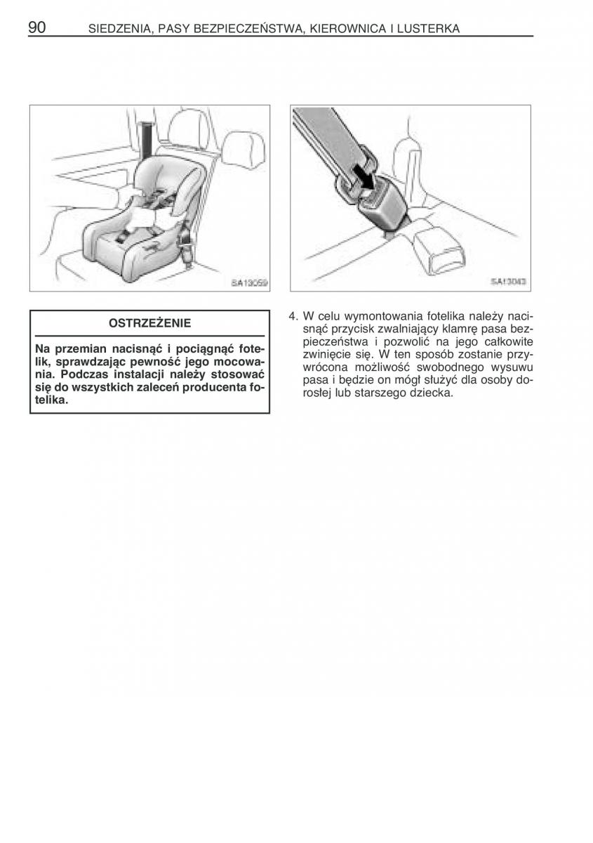 Toyota Yaris Verso instrukcja obslugi / page 97