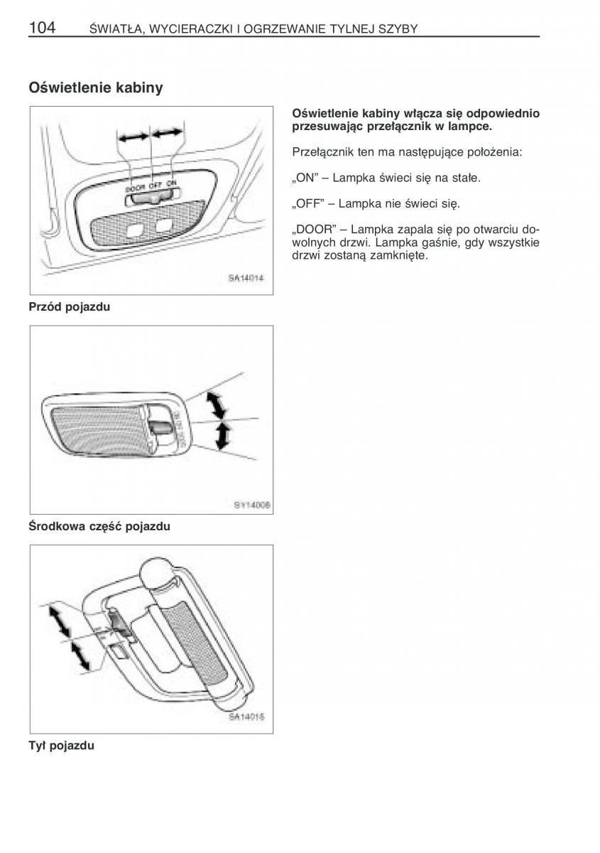 Toyota Yaris Verso instrukcja obslugi / page 111