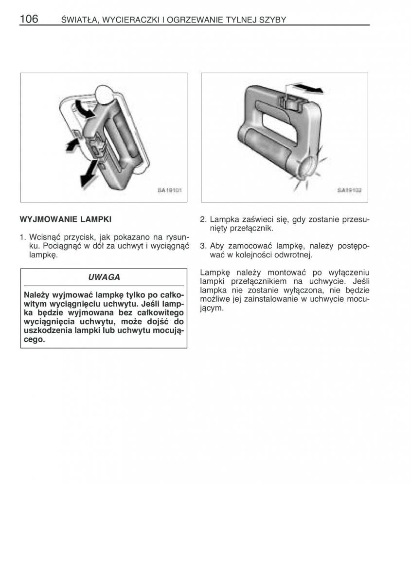 Toyota Yaris Verso instrukcja obslugi / page 113