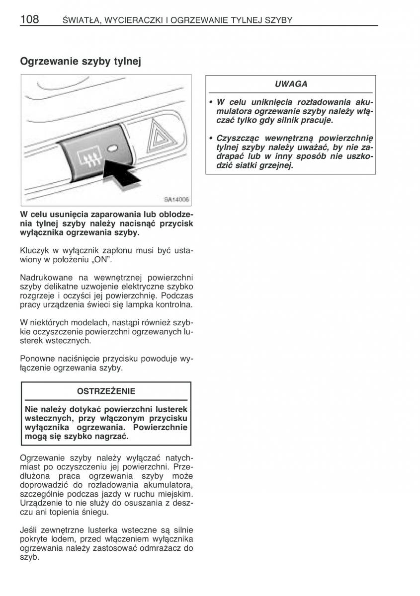 Toyota Yaris Verso instrukcja obslugi / page 115