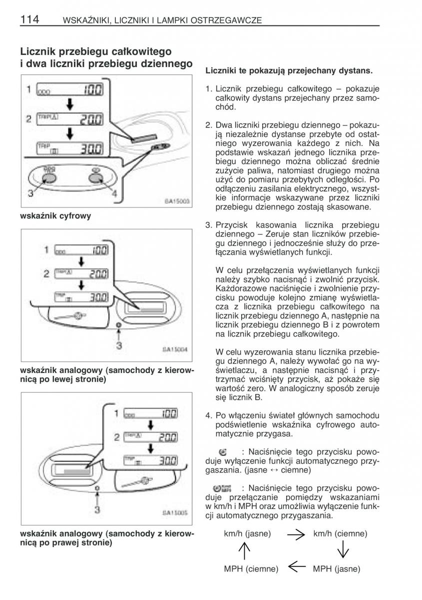 Toyota Yaris Verso instrukcja obslugi / page 121