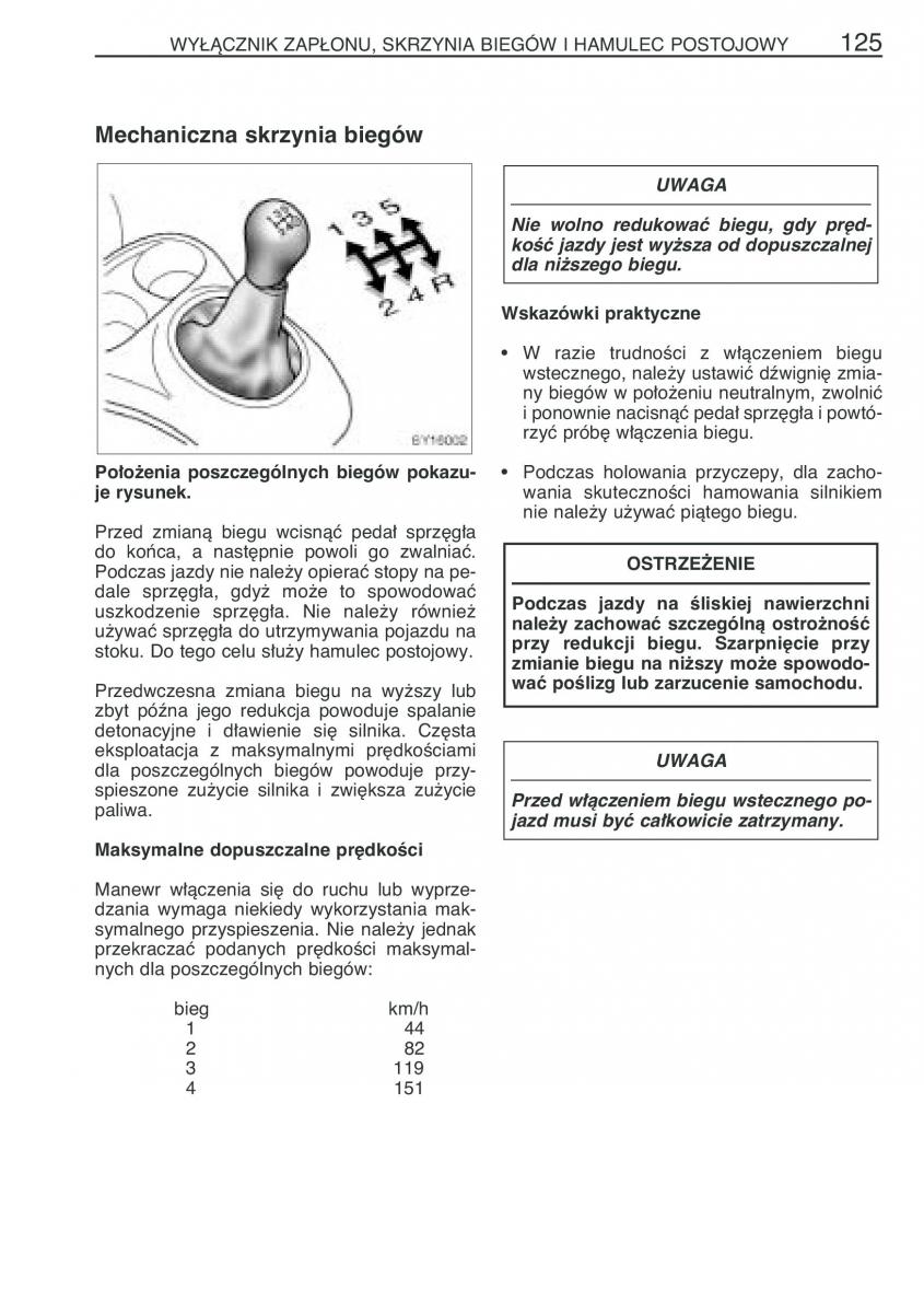 Toyota Yaris Verso instrukcja obslugi / page 132