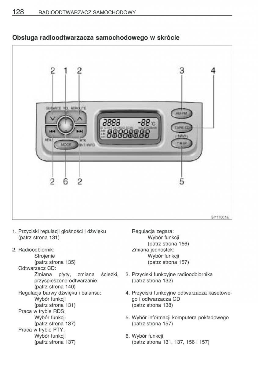 Toyota Yaris Verso instrukcja obslugi / page 135