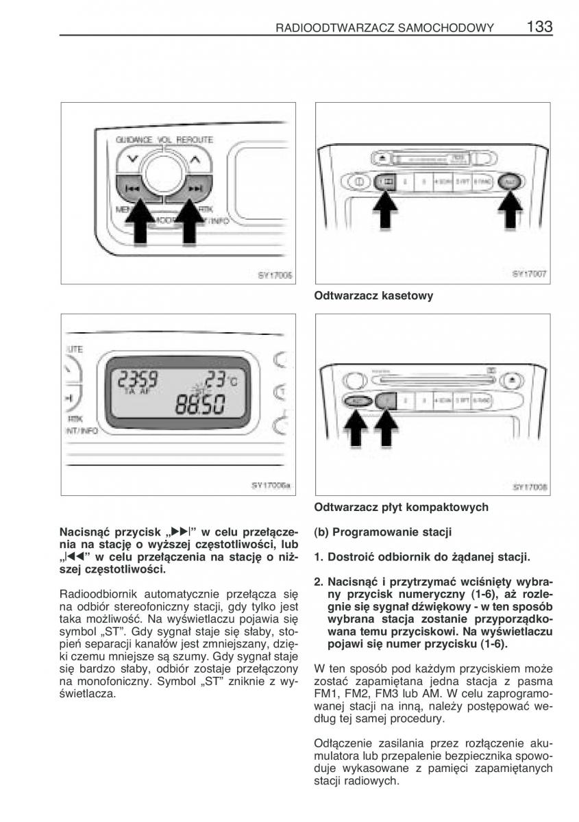 Toyota Yaris Verso instrukcja obslugi / page 140