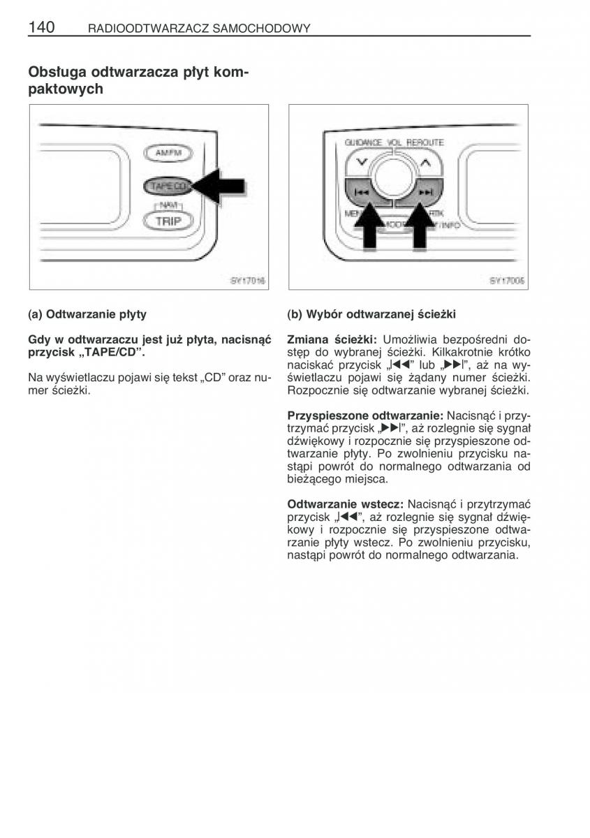 Toyota Yaris Verso instrukcja obslugi / page 147