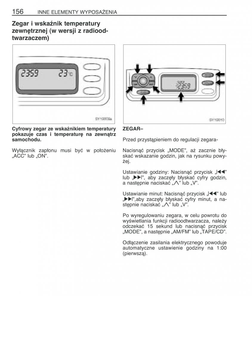 Toyota Yaris Verso instrukcja obslugi / page 163